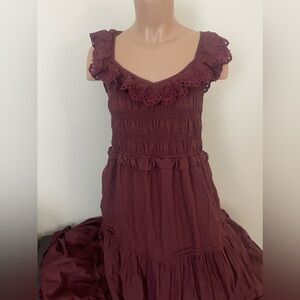 Madewell Lucie Embroidered Cotton Midi Dress